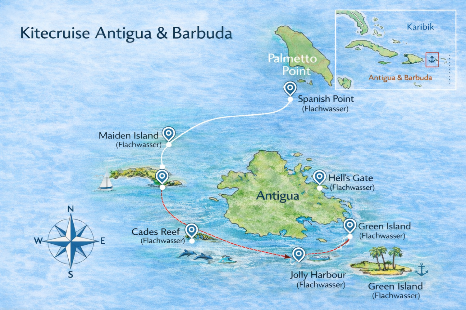 Kitecruise Karibik mit Kiteriders